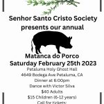 MATANÇA DO PORCO – SENHOR SANTO CRISTO SOCIETY