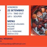 TAKE OUT E JANTAR – CASA DOS AÇORES DO QUEBEQUE